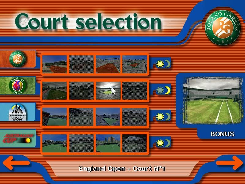 Roland Garros French Open 2001 screenshot 4 for Playstation
